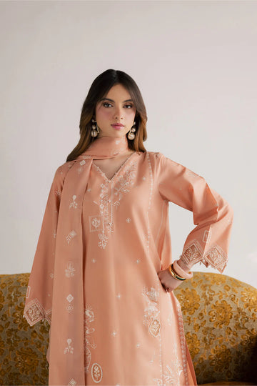 Coraline 3Pc - Embroidered Lawn Dress